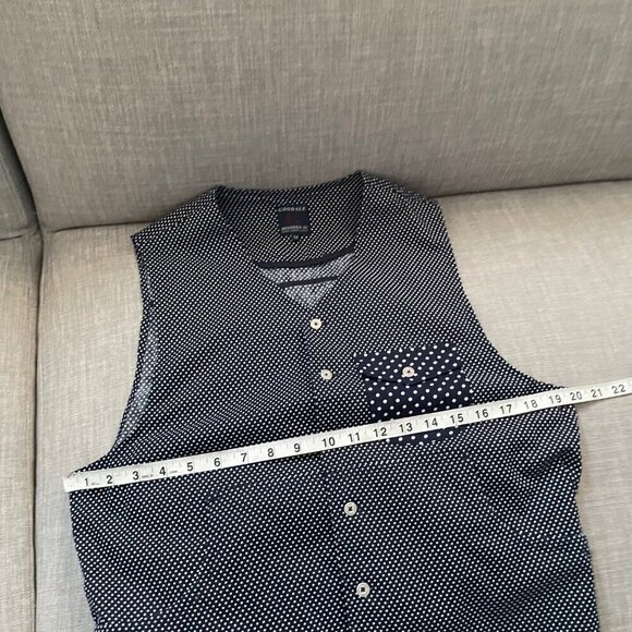 Goodale Blue White Polka Dot Button Up Formal Vest Men's Size Medium Suitwear - Picture 7 of 7